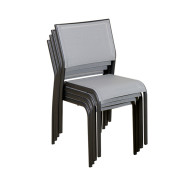 Chaise empilable TIMEO gris espace Les Jardins du Sud