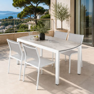 Chaise empilable TIMEO blanche Les Jardins du Sud