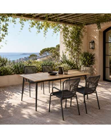 Table LEO Vincent Sheppard + 4 fauteuils LOOP fossil grey