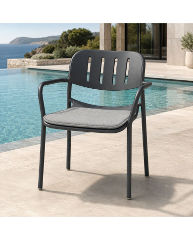 SUNNY dark grey armchair by Les Jardins du Sud