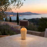 copy of SOLEA GM solar teak lamp Les Jardins du Sud