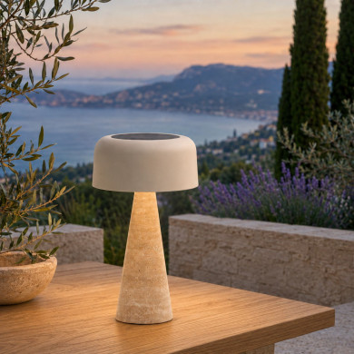 TERRA stone cone PM solar lamp Les Jardins du Sud