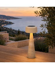 TERRA stone cylinder GM solar lamp Les Jardins du Sud