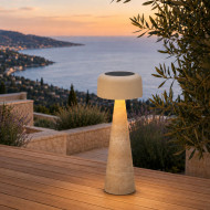 Lampe solaire TERRA Cône pierre GM Les Jardins du Sud