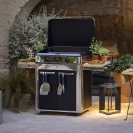 Combo plancha gaz ENOSIGN 80 inox sur chariot ENO