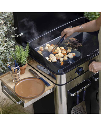 ENOSIGN 80 stainless steel gas plancha combo on trolley ENO