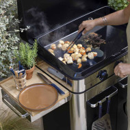 Combo plancha gaz ENOSIGN 80 inox sur chariot ENO