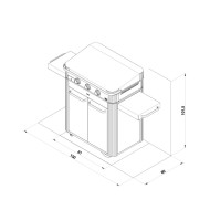 Combo plancha gaz ENOSIGN 80 inox sur chariot ENO