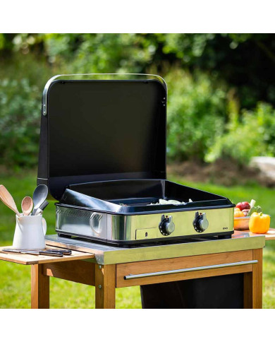 Plancha gaz ENOSIGN 65 inox ENO avec couvercle noir