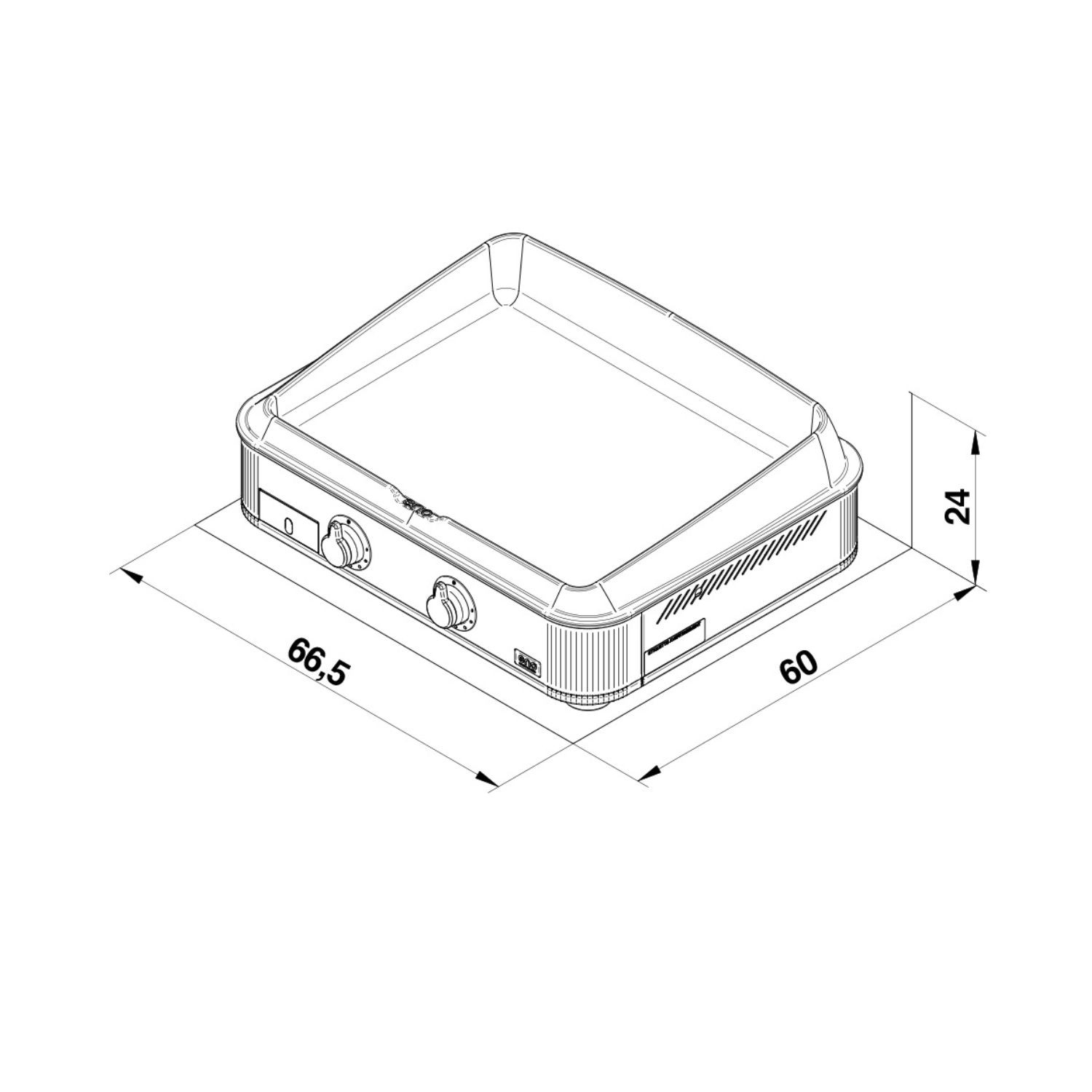 Plancha gaz ENOSIGN 65 inox ENO avec couvercle noir