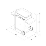 INITIAL 65 stainless steel gas plancha combo on trolley ENO
