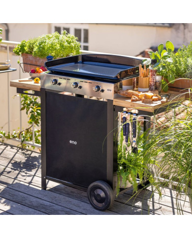 INITIAL 65 stainless steel gas plancha combo on trolley ENO