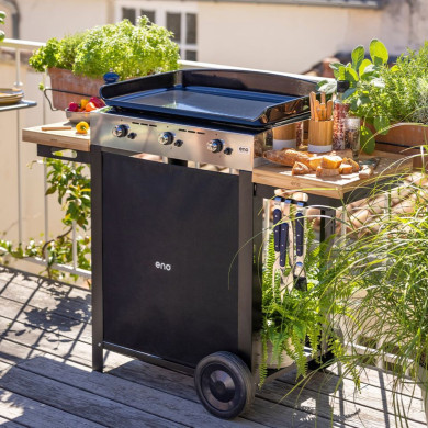 Combo plancha gaz INITIAL 65 inox sur chariot ENO