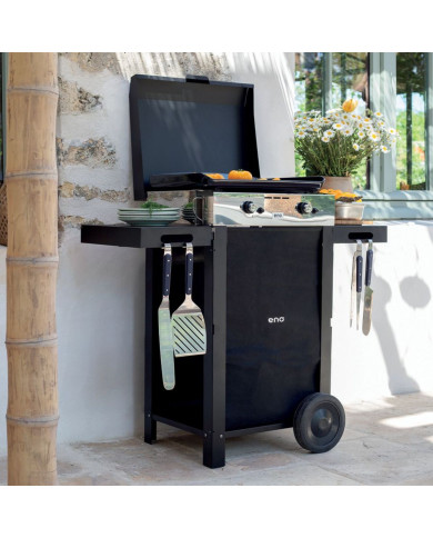 INITIAL 50 stainless steel gas plancha combo on trolley ENO