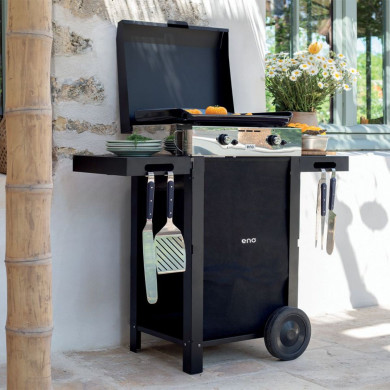 INITIAL 50 stainless steel gas plancha combo on trolley ENO