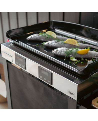 Combo plancha électrique INITIAL 65 inox sur chariot ENO