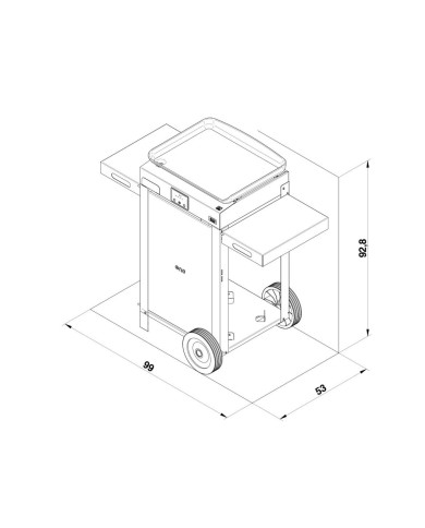 Combo plancha électrique INITIAL 50 inox sur chariot ENO