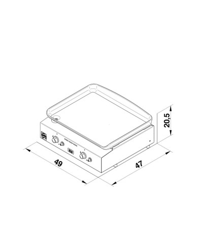 INITIAL 50 stainless steel gas plancha ENO