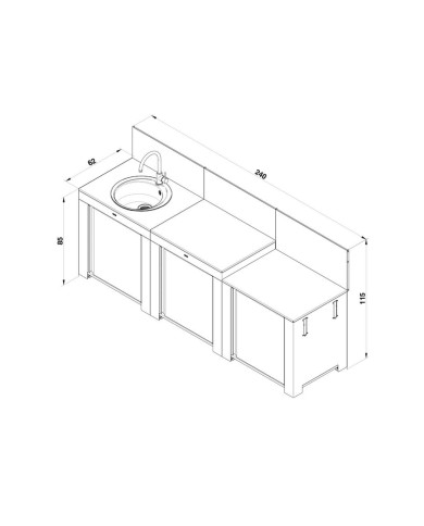 Cuisine extérieure MODULO CLASSIC 3 modules inox ENO