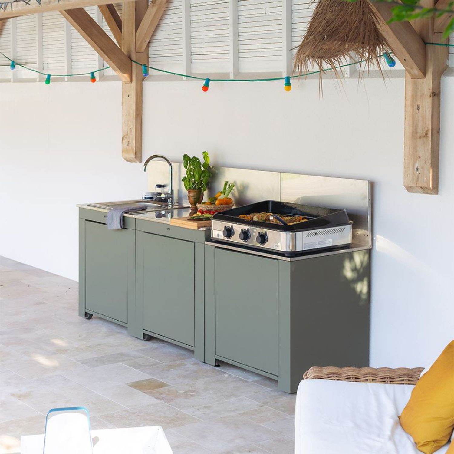 Cuisine extérieure MODULO CLASSIC 3 modules Sauge ENO