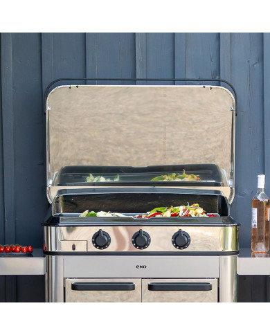 ENOSIGN 80 stainless steel gas plancha ENO with stainless steel lid