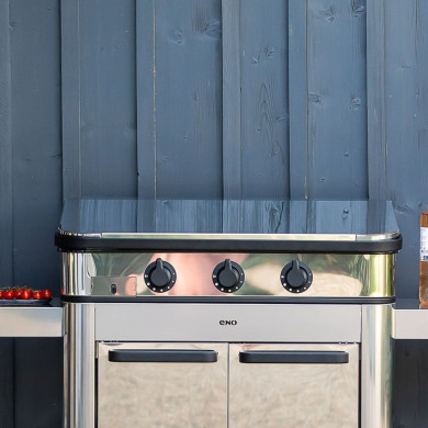 ENOSIGN 80 stainless steel gas plancha ENO with stainless steel lid
