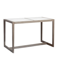 SKAAL white tadelakt ceramic high dining table 4/6 people Les Jardins