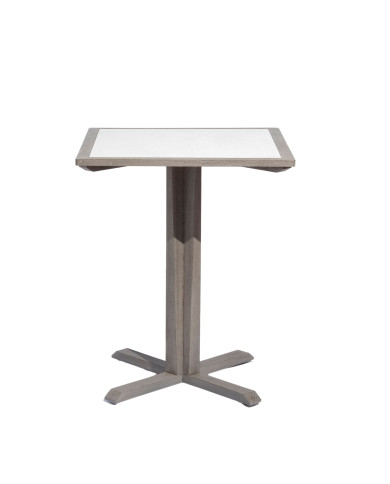 SKAAL white tadelakt ceramic high dining table Les Jardins