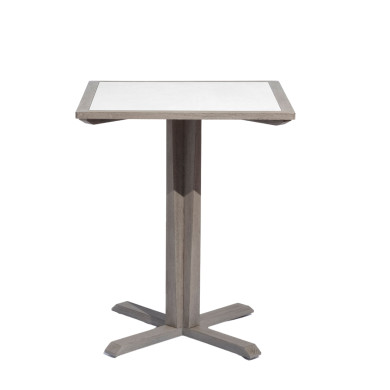 SKAAL white tadelakt ceramic high dining table Les Jardins