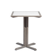 SKAAL white tadelakt ceramic high dining table Les Jardins