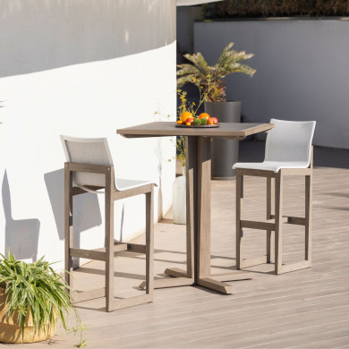 SKAAL black marble ceramic high dining table Les Jardins