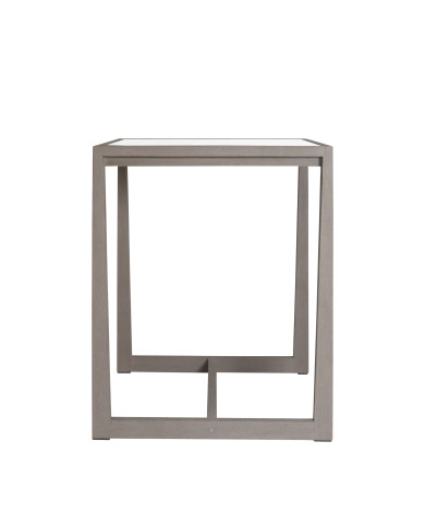 SKAAL white tadelakt ceramic high table 2/4 people Les Jardins