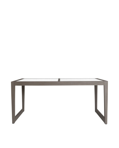 SKAAL white tadelakt ceramic rectangular bistro table 4/6 people Les Jardins