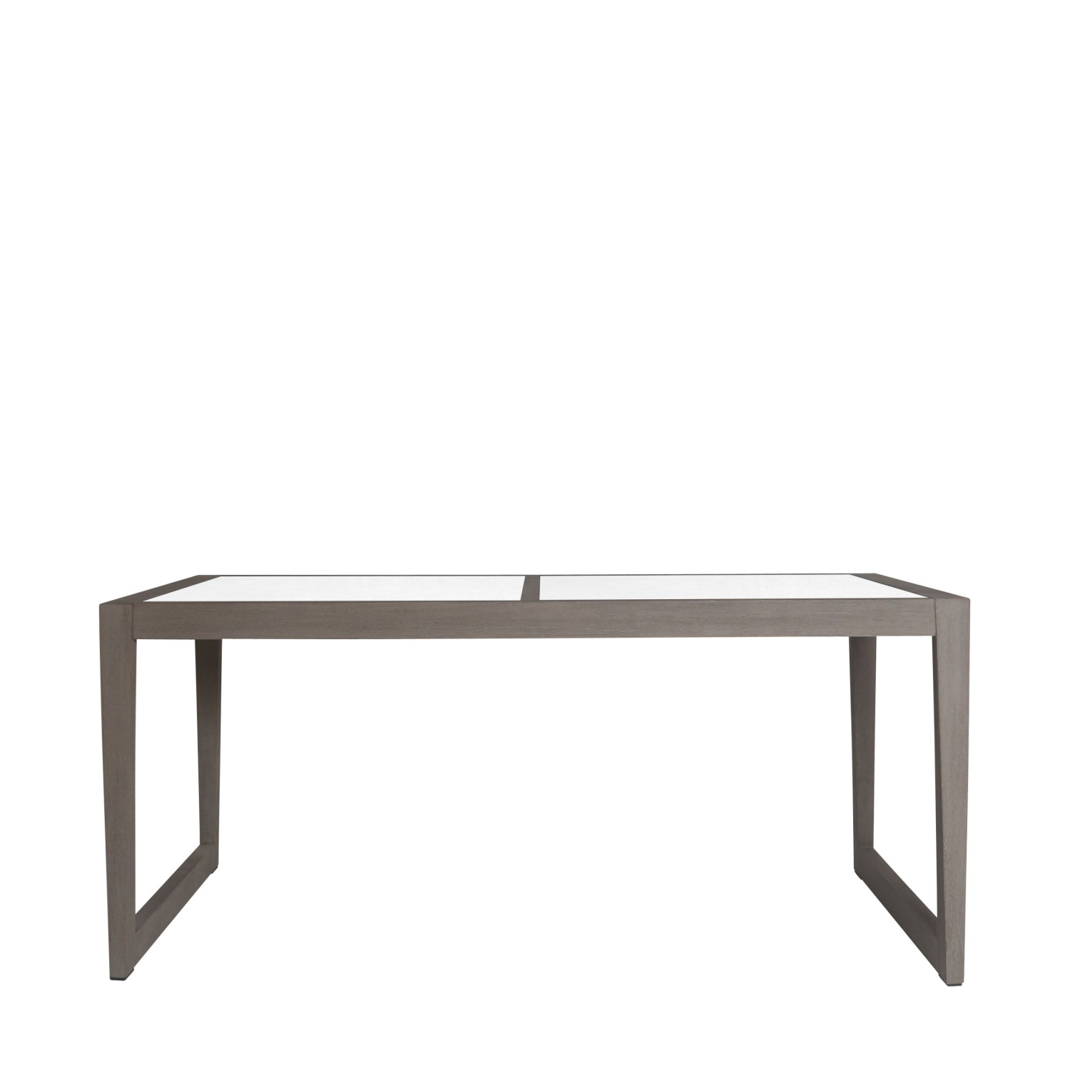 SKAAL white tadelakt ceramic rectangular bistro table 4/6 people Les Jardins