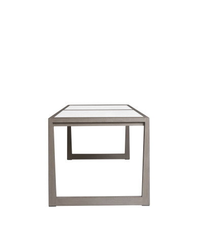 SKAAL white tadelakt ceramic rectangular bistro table 4/6 people Les Jardins