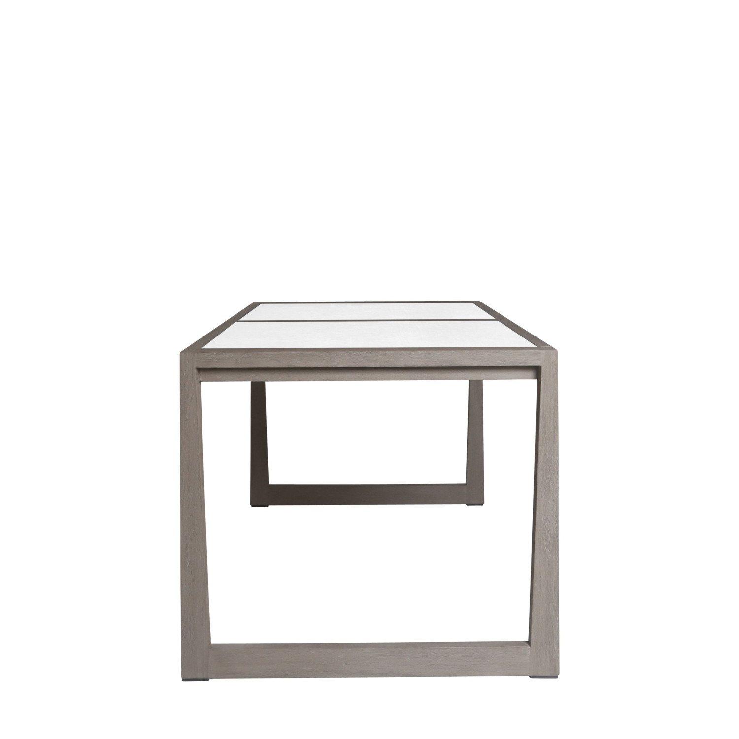SKAAL white tadelakt ceramic rectangular bistro table 4/6 people Les Jardins
