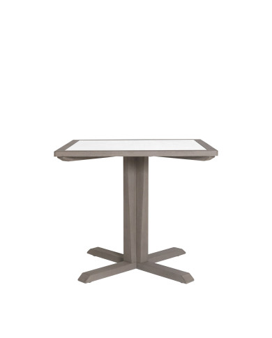 SKAAL white tadelakt ceramic square table 2 people Les Jardins