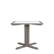 SKAAL white tadelakt ceramic square table 2 people Les Jardins