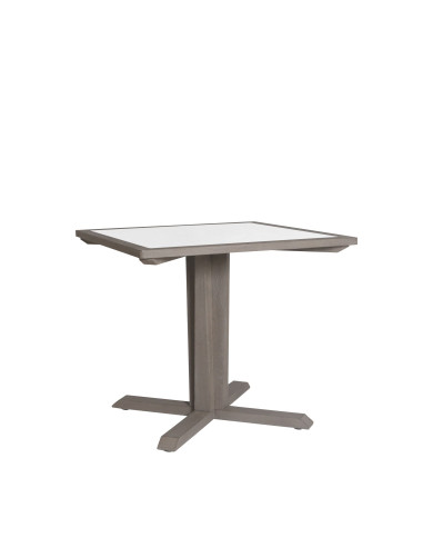 Table carrée 2 personnes céramique tadelakt blanc SKAAL Les Jardins