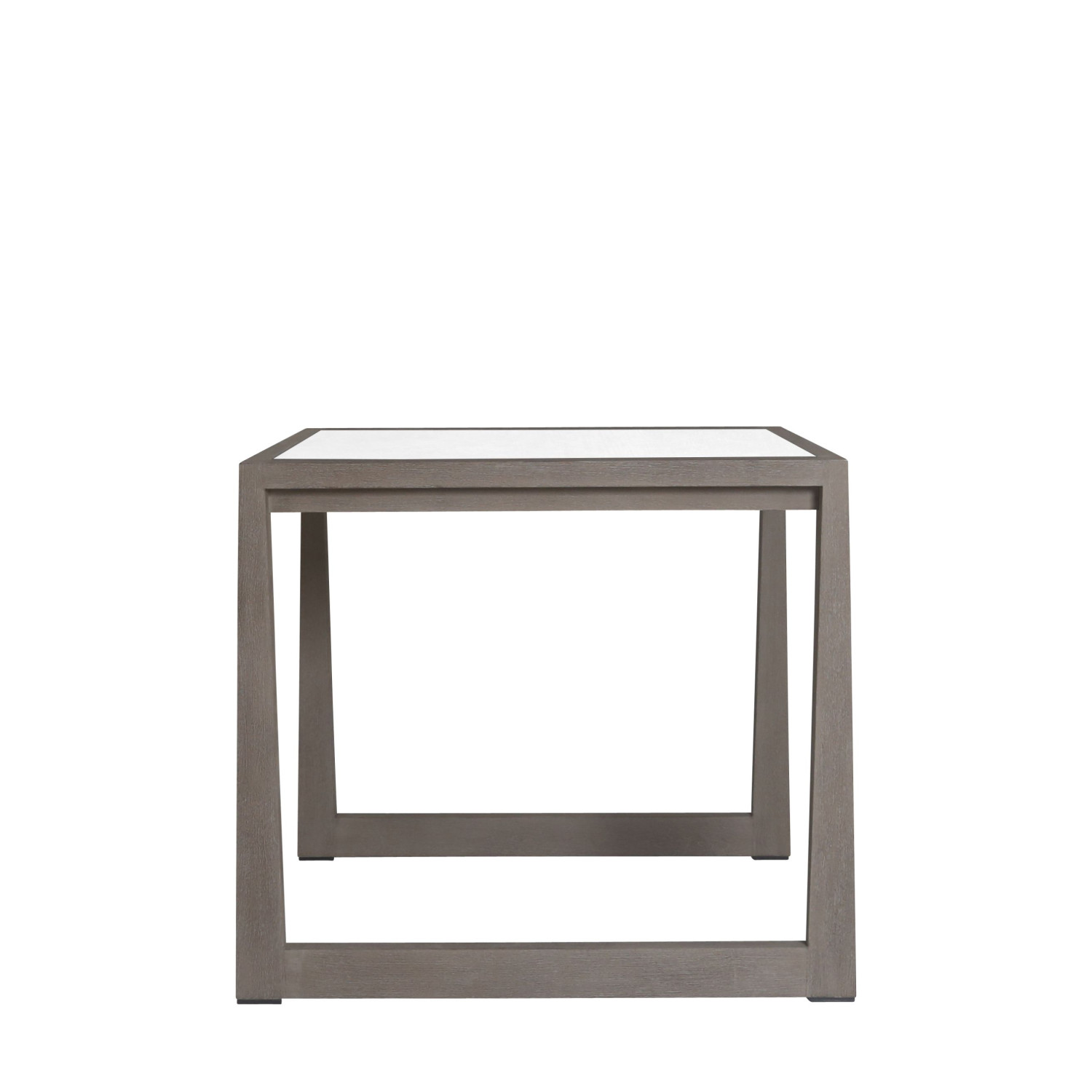 SKAAL white tadelakt ceramic bistro table for 2/4 people Les Jardins