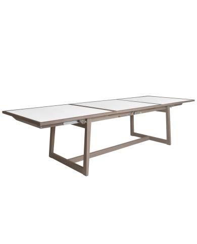 Table extensible 10/12 personnes céramique tadelakt blanc SKAAL Les Jardins