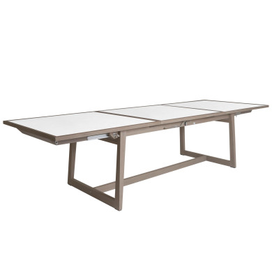 Table extensible 10/12 personnes céramique tadelakt blanc SKAAL Les Jardins