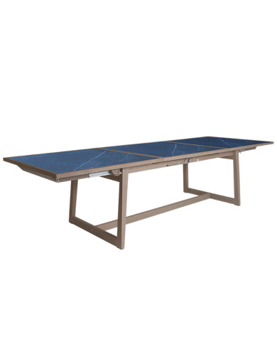 Table extensible 10/12 personnes céramique marbre noir SKAAL Les Jardins