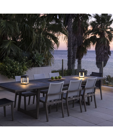 Table extensible 10/12 personnes céramique marbre noir SKAAL Les Jardins