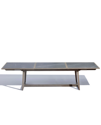 Table extensible 10/12 personnes céramique marbre noir SKAAL Les Jardins