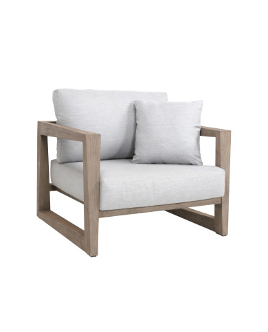 SKAAL club armchair with light grey Sunbrella cushions Les Jardins