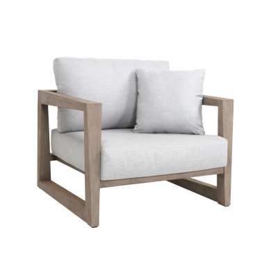 Fauteuil club SKAAL Sunbrella gris clair Les Jardins