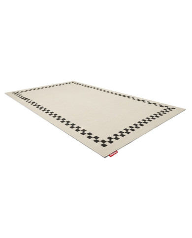 CARPRETTY GRAND Check Border anthracite/cream indoor outdoor rug Fatboy