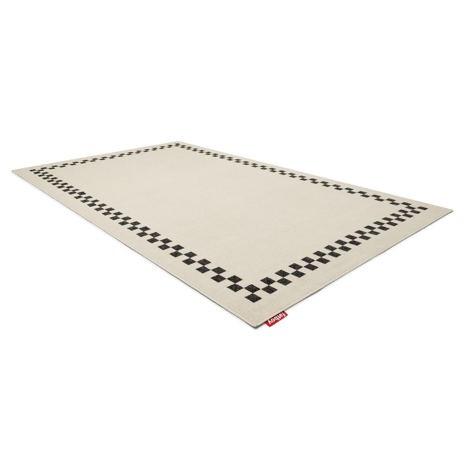 Tapis intérieur extérieur CARPRETTY GRAND Check Border anthracite/crème Fatboy