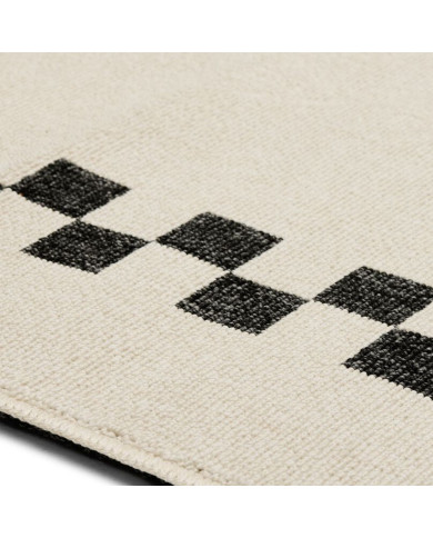 CARPRETTY GRAND Check Border anthracite/cream indoor outdoor rug Fatboy